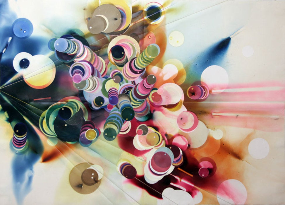 Rosemarie Fiore, Firework Drawing #13, 2009. Lit firework residue on paper. Courtesy of the artist and Von Lintel Gallery, New York.
