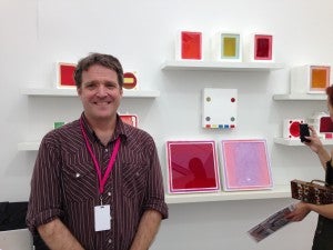 John Pollard of Richmond's ADA Gallery with works by Jared Clark, at Untitled.