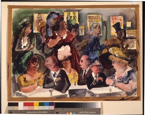 Adolf Dehn, Bowery Follies, 1946; watercolor on paper, 16 by 21½ inches. Georgia Museum of Art.