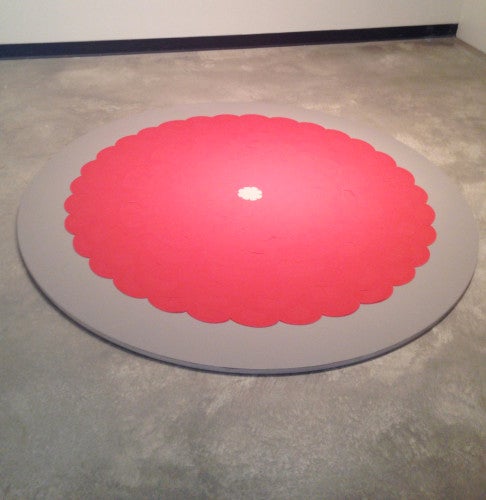 Imi Hwangbo, Spire, 2004; archival ink on hand-cut mylar. Photo by Sherri Caudell.