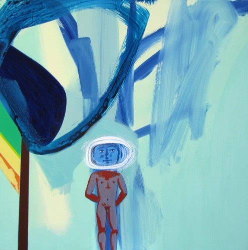 David Humphrey, Spaceman, 2012; acrylic on canvas, 44 by 44 inches.