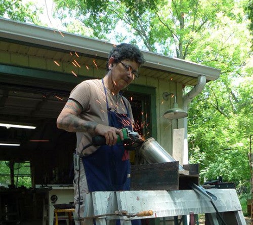 Whittington outside her home studio.