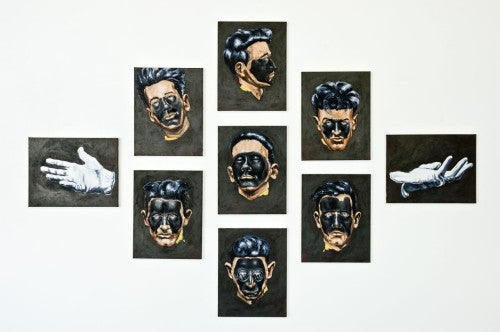 Travis Somerville, The Big Show, 2014; oil on canvas, 60 by 90 inches as installed.