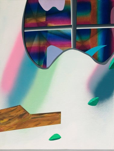 Lauren Silva, Gleam, 2014; acrylic and oil on canvas, 48 by 36 inches.