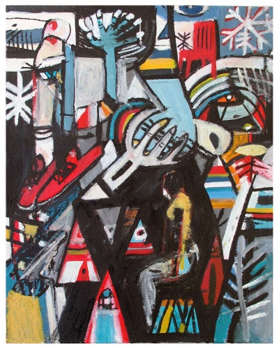 Harrison Keys, Counter, 2014; oil on panel, 20 by 16 inches.
