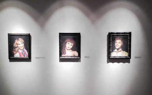 Suellen Parker, Me as Kate Bush, 2014; archival inkjet print with wax, 11 by 14 inches. Suellen Parker, Me as Rosalind Russell as Auntie Mame, 2014; archival inkjet print with wax, 11 by 14 inches. Suellen Parker, Me as Nancy Mckeon as Jo with Blair’s Hair from Facts of Life, 2014; archival inkjet print with wax, 11 by 14 inches. Courtesy of White Space Gallery.