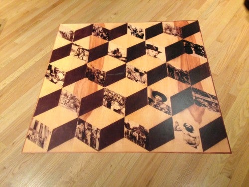 Terence Hammonds, You've Got To Get Up To Get Down (detail of dance floor with Civil Rights images. 