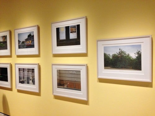 Marni Shindelman and Nate Larson, from the "Geolocation" series; photos and text of tweets from pictured locations. 