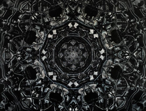 Caomin Xie, Mandala #44, 2014; oil on canvas, 54 by 74 inches.