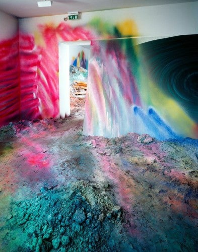 One of Katarina Grosse's room paintings.