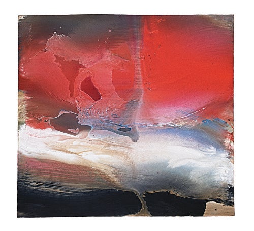 Ed Clark, Louisiana Red, 2004; acrylic on canvas, 67 by 72 inches. (Collection of Arthur Primas; courtesy N’Namdi Contemporary Art)