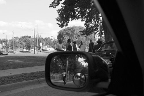 Laura Crosby, Sex Trafficking via the Rear View Mirror, 2012; archival inkjet print, 20 by 16 inches.
