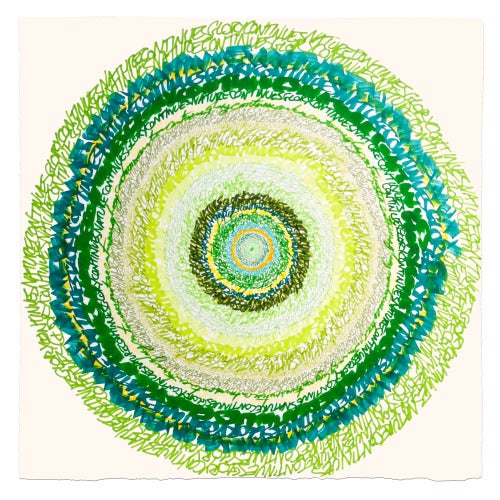 Steven L. Anderson, Energy Spiral—Nature Continues Glory Continues, 2014; marker and pen on paper, 26 by 26 inches.
