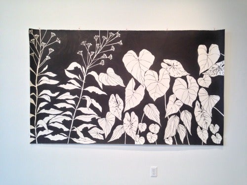 Susan Hable Smith, joe pie weed, 2014; india ink on paper, 60 by 100 inches. Photo by Sherri Caudell.