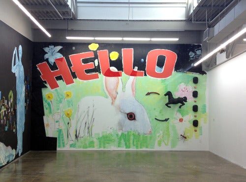 The "exquisite corpse" created by Craig Drennan, Joe Peragine, and Gregor Turk at the Atlanta Contemporary Art Center, 2014.