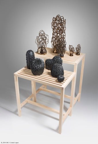 Ceramic works by Linda Lopez.