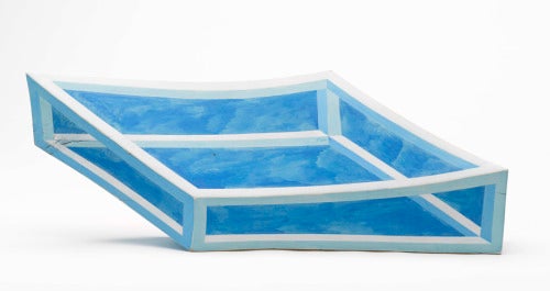 Clark Derbes, Kara,  2014; carved and polychrome silver maple, 11.5 by 14 by 2 inches. 