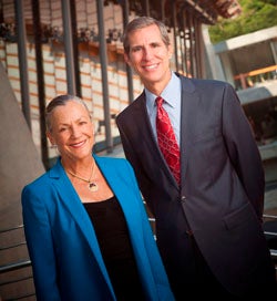 Alice Walton and departing Crystal Bridges president Don Bacigalupi. (Photo: NWABusinessJournal.com)
