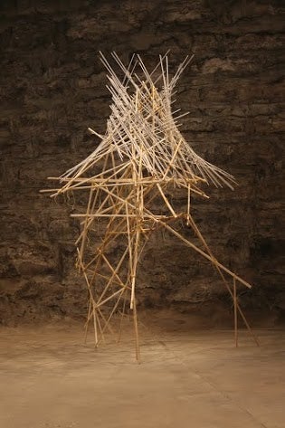 Greg Pond, The Place You Will Wait for the Rest of Your Life; wood, nylon, ABS plastic, stainless steel wire, paint.