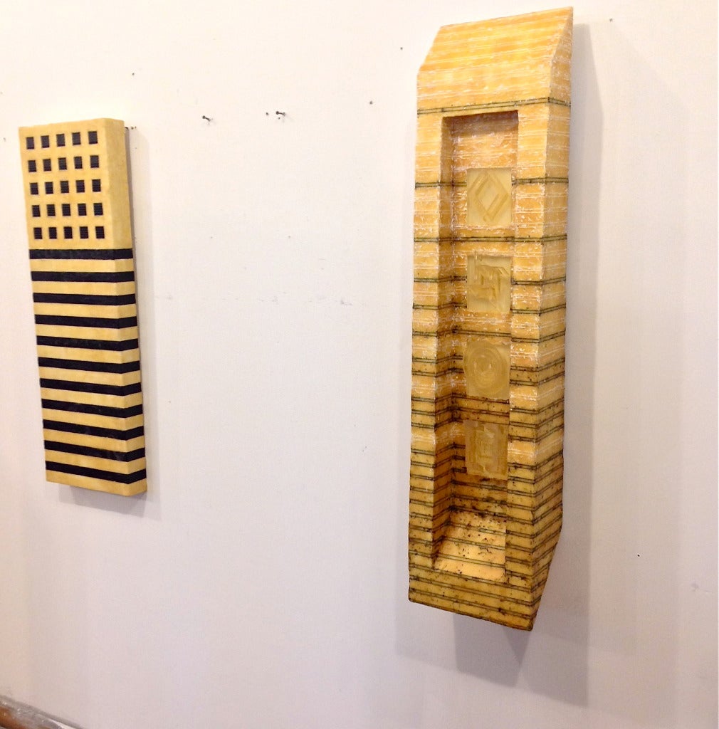 Works by Cheryl Goldsleger showcasing her use of encaustic. (Photo: Sherri Caudell)