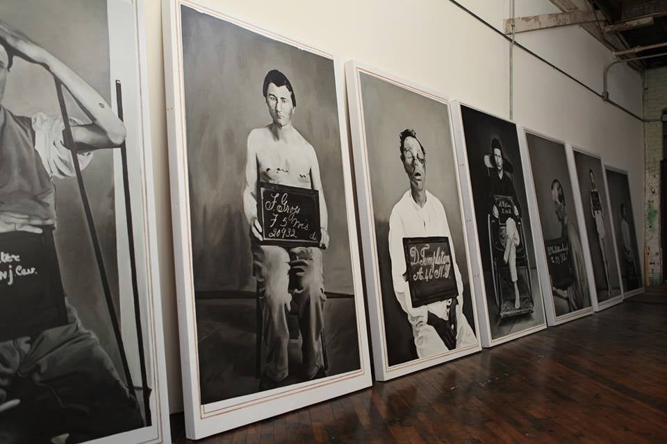 Installation view of Dane Carder's show "War Wounds" at the Parthenon in Nashville.