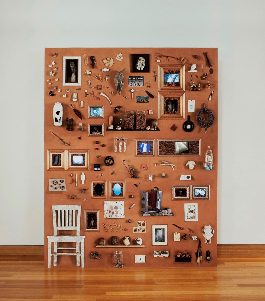 Cabinet of Wondering, 2014. Kim Abeles, American, born 1952. Digital print of drawings and photographs, video and specimens