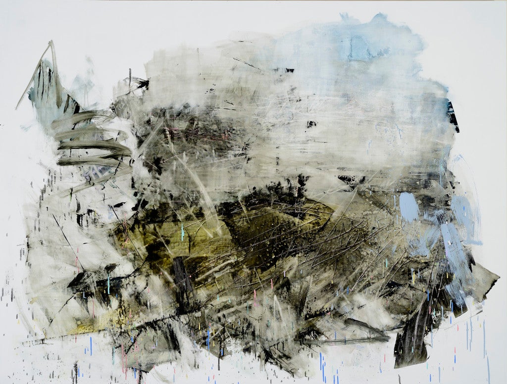 Damian Stamer, Little River 3, 2014; oil on panel, 72 by 90 inches.