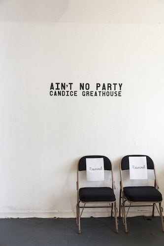 Candice Greathouse, Reserved, 2018. Detail from "Ain't No Party"
