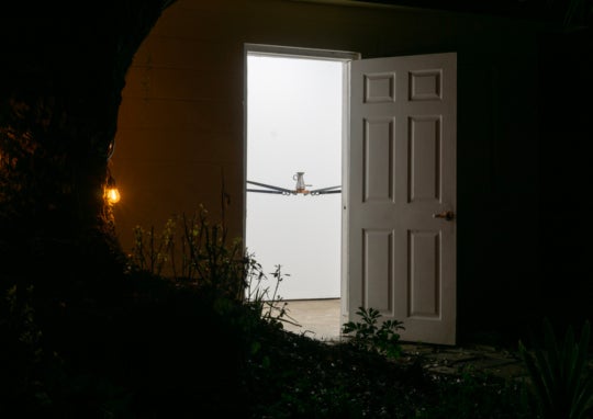 installation view through door of sculpture work