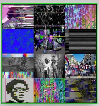 up close image of glitch screens