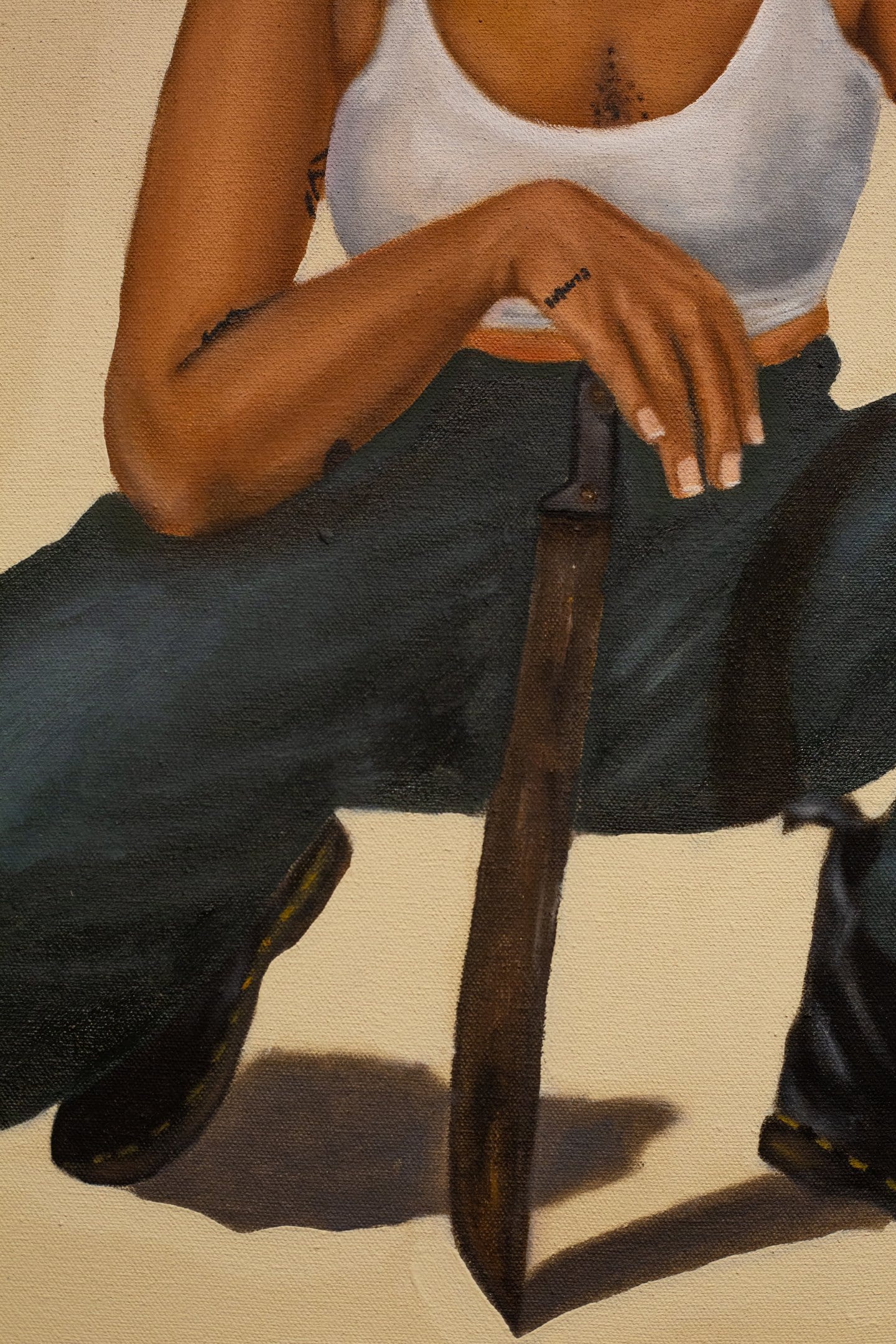 Reagan Kemp, Duppy Know Who Fi Frighten, 2024, oil on canvas, 18 x 22 ½ inches. Photograph by and courtesy of the artist.